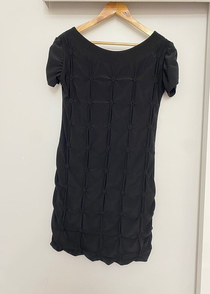 Siyah mini elbise - Görsel 4