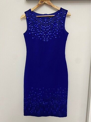 Saks mavi elbise - Görsel 2