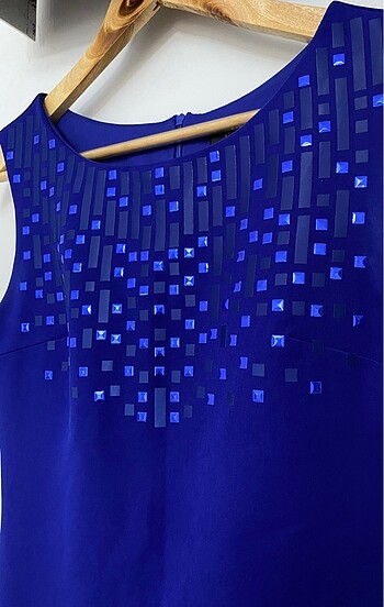 Saks mavi elbise - Görsel 3