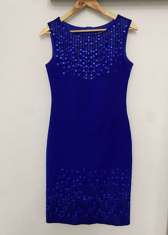Saks mavi elbise - Görsel 2