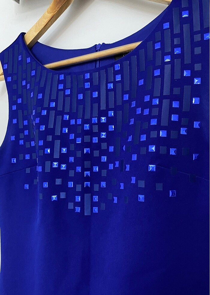 Saks mavi elbise - Görsel 3