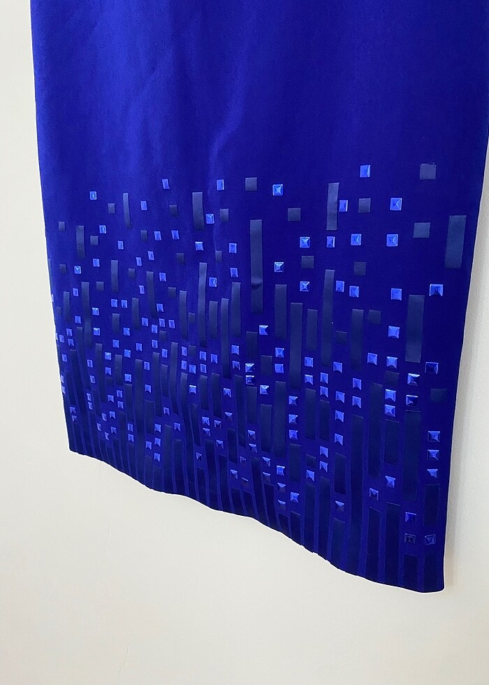 Saks mavi elbise - Görsel 4