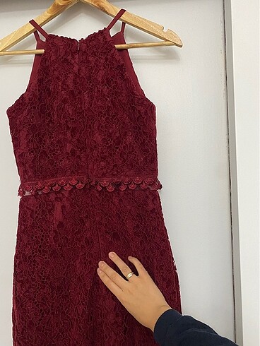 Bordo elbise - Görsel 6