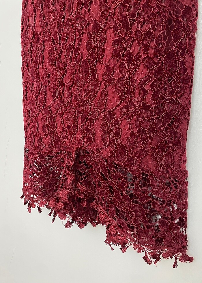 Bordo elbise - Görsel 3