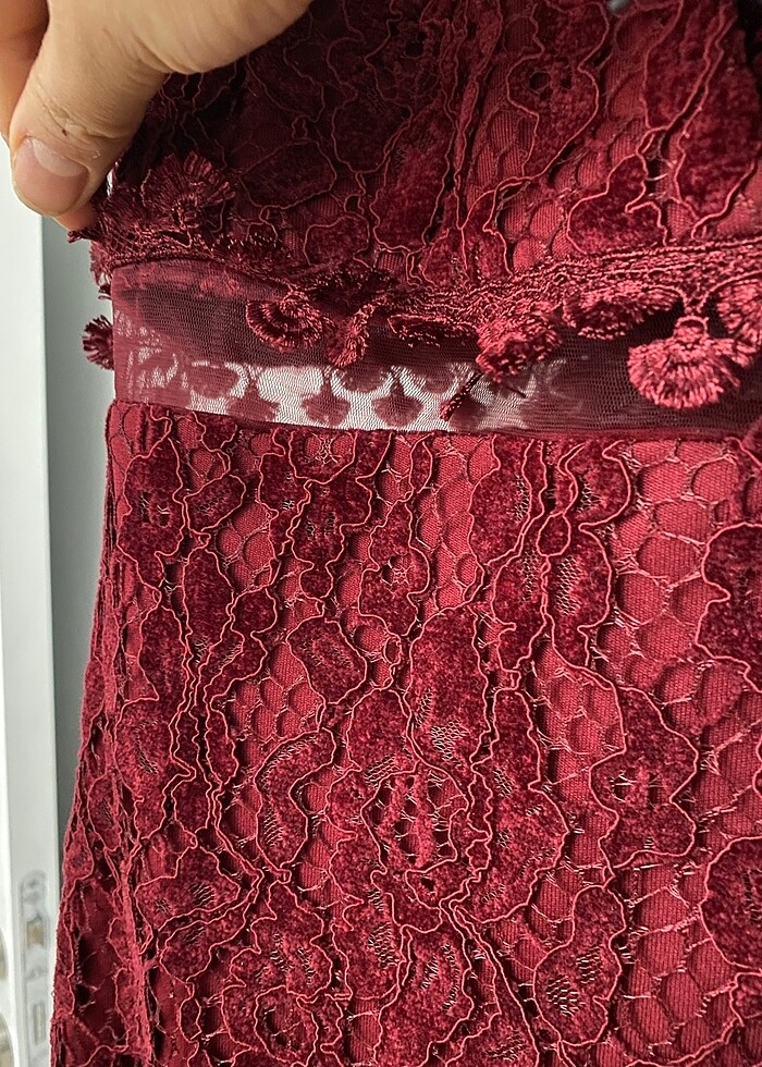 Bordo elbise - Görsel 4