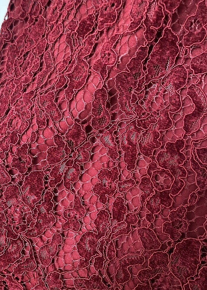 Bordo elbise - Görsel 5