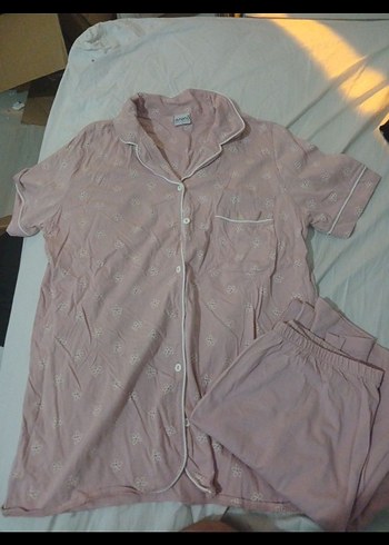 Pembe Kısa Kollu Mini Kadın Pijama Takımı