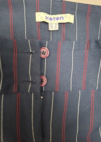 Bordo Çizgili Kadın Blazer Ceket ve pantalon takımı - Görsel 5