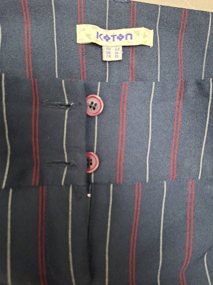 Bordo Çizgili Kadın Blazer Ceket ve pantalon takımı - Görsel 5