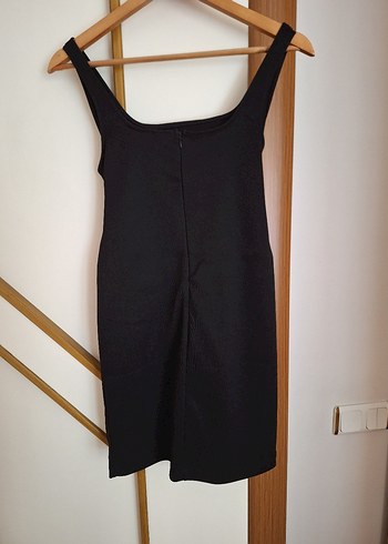 Siyah Kemer Detaylı Strappy Midi Elbise - Görsel 2