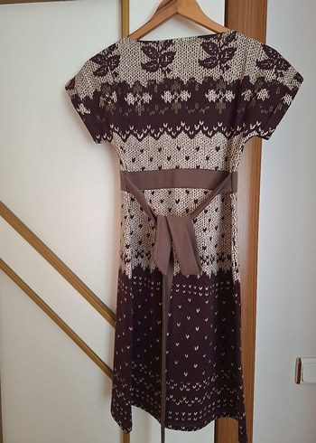 Bohem V Yaka Triko Elbise - Görsel 2