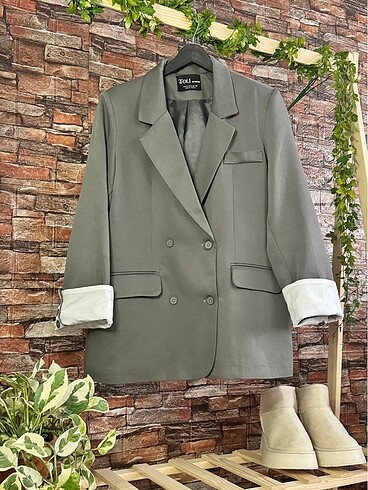 Gri blazer ceket