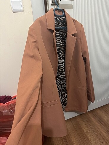 40 Beden camel Renk Trendyol Milla leopar astarlı blazer