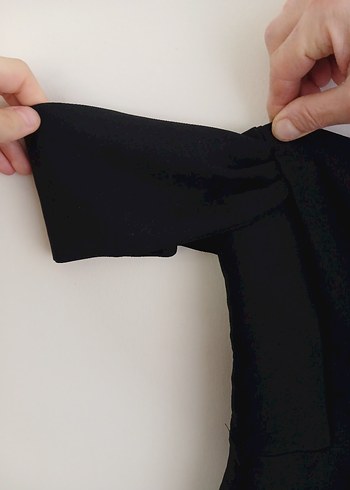 Siyah Straplez Midi Drapeli Kadın Elbise - Görsel 5