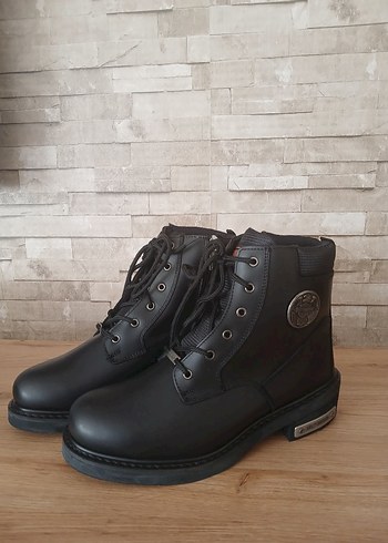 Harley Davidson Etiketli Sıfır Siyah Erkek Biker Bot - Görsel 2