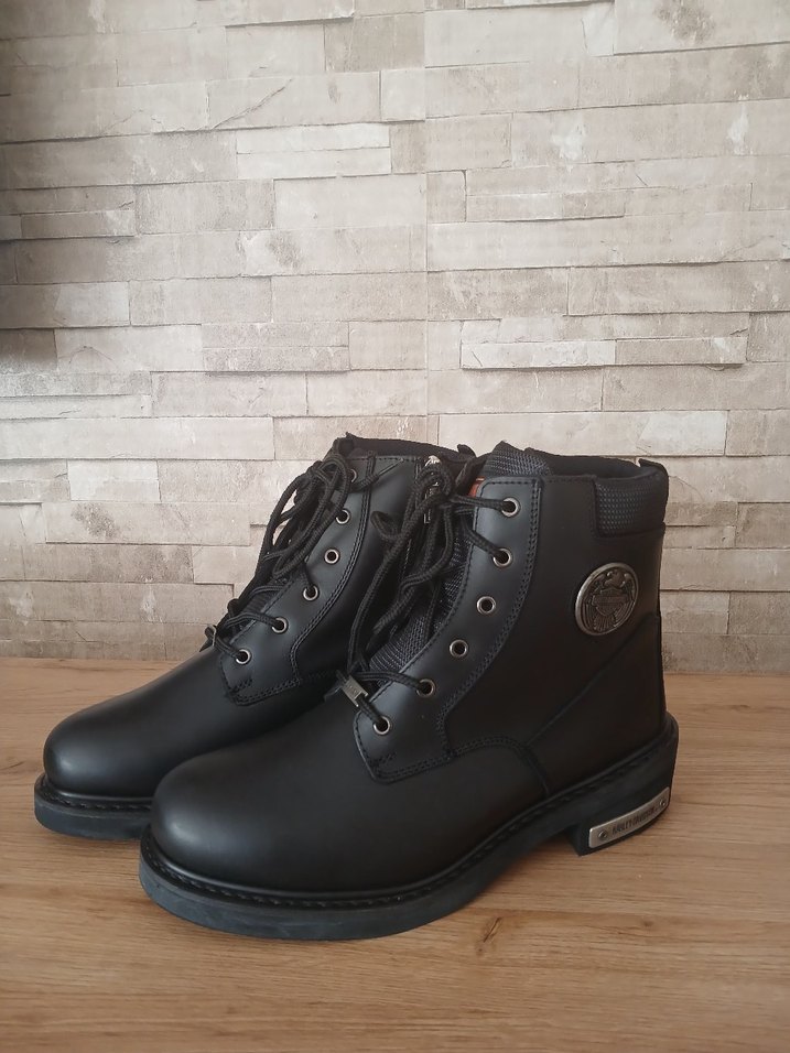 Harley Davidson Etiketli Sıfır Siyah Erkek Biker Bot - Görsel 2