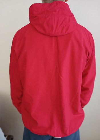 Kırmızı Siyah Fermuarlı Erkek Rüzgarlık - Görsel 3