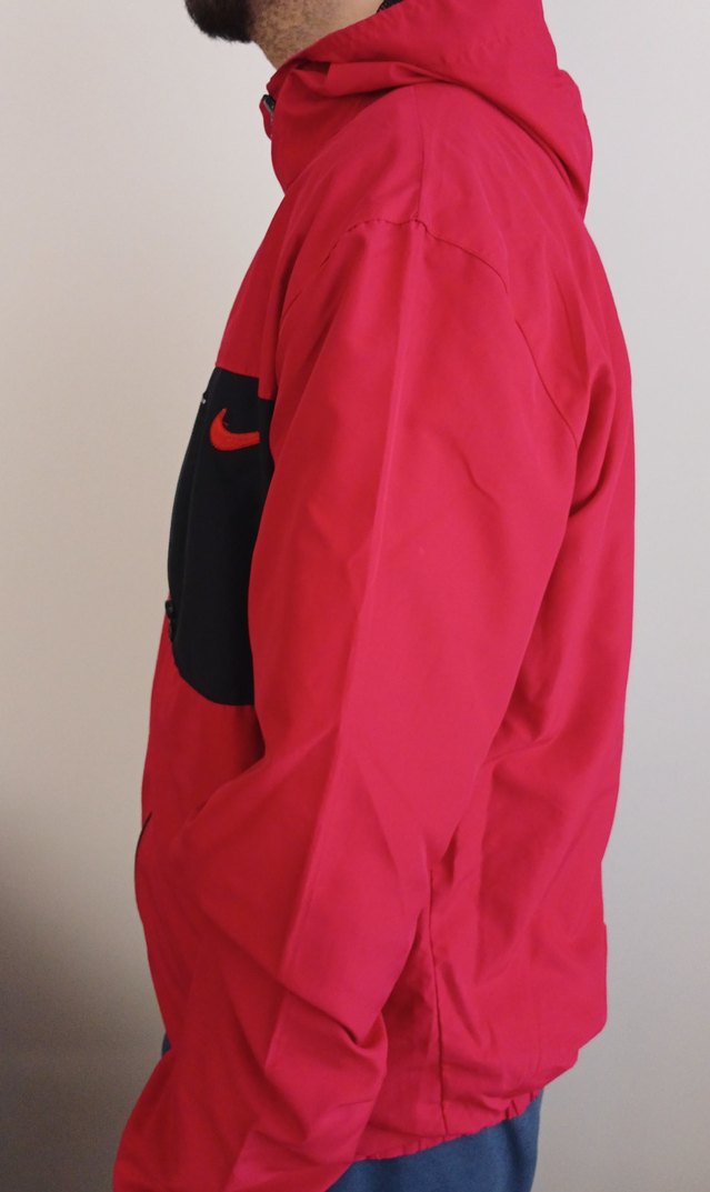 Kırmızı Siyah Fermuarlı Erkek Rüzgarlık - Görsel 2