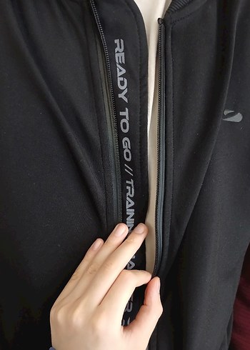 Bordo Siyah Fermuarlı Erkek Sweatshirt - Görsel 4