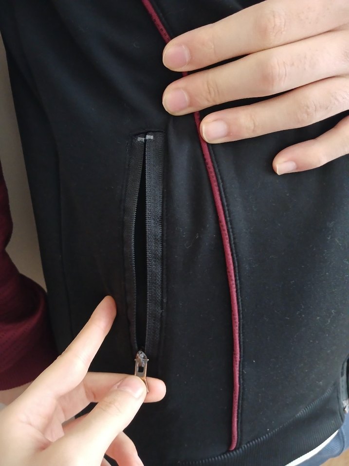 Bordo Siyah Fermuarlı Erkek Sweatshirt - Görsel 3