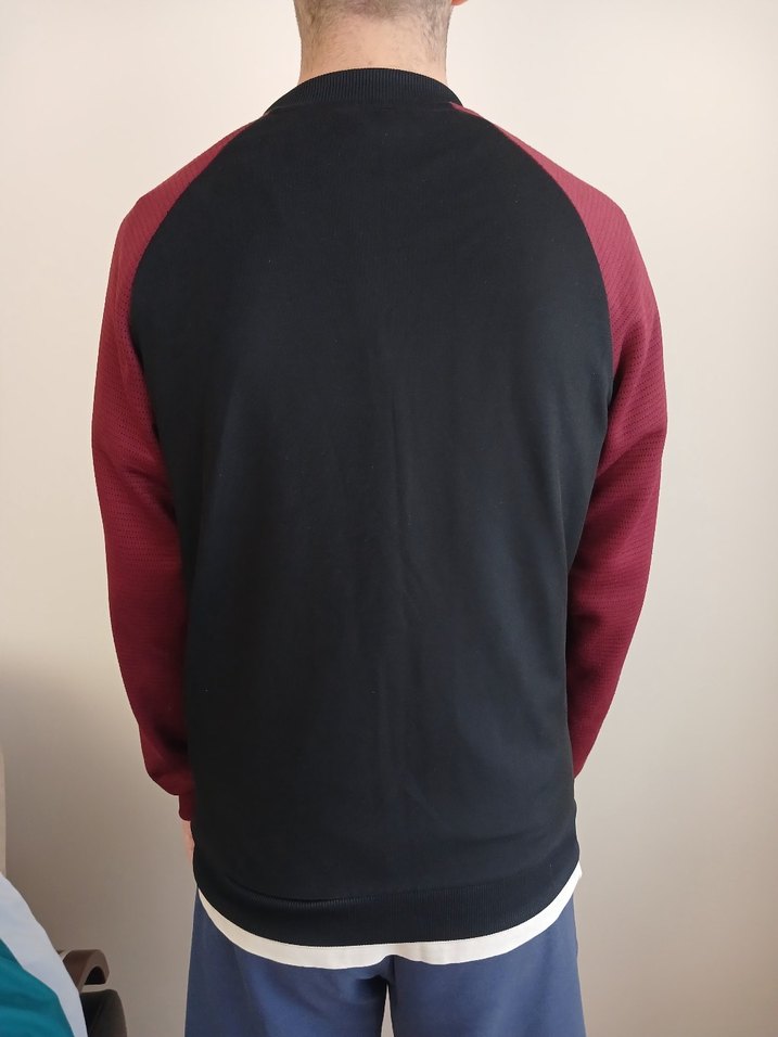 Bordo Siyah Fermuarlı Erkek Sweatshirt - Görsel 2