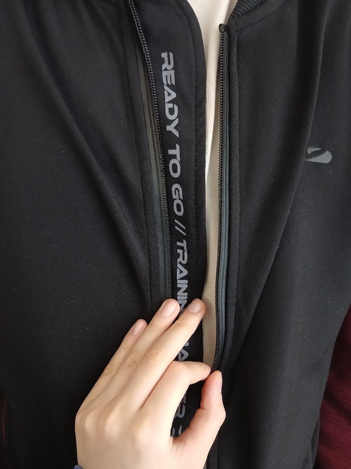 Bordo Siyah Fermuarlı Erkek Sweatshirt - Görsel 4