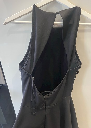 Siyah Mini Strappy Fırfırlı Gotik Elbise - Görsel 5