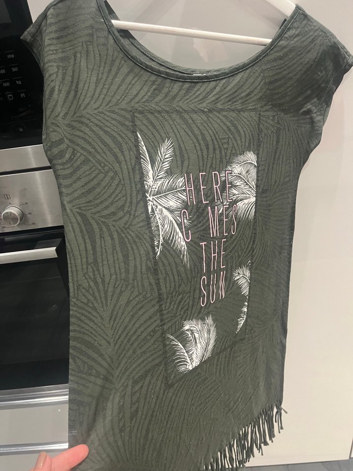 Püsküllü Siyah Bohem Kısa Kollu plaj elbise - Görsel 3