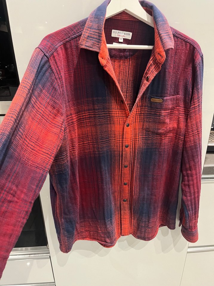 Turuncu Batik Desenli Uzun Kollu Gömlek - Görsel 3