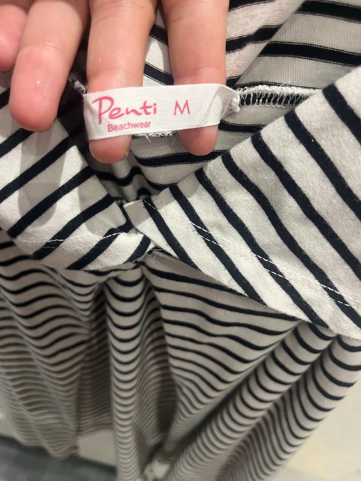 Çizgili Askılı Mini plaj elbise - Görsel 2