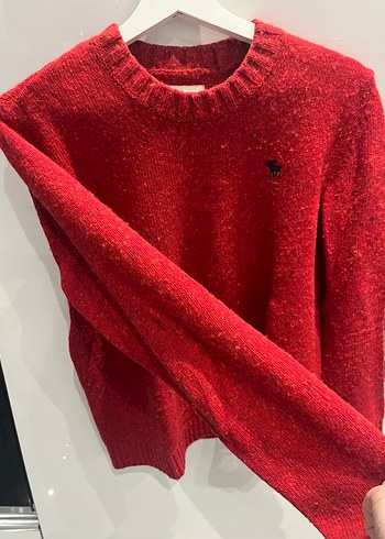 Abercrombie & Fitch Kırmızı erkek Örgü Yün Kazak