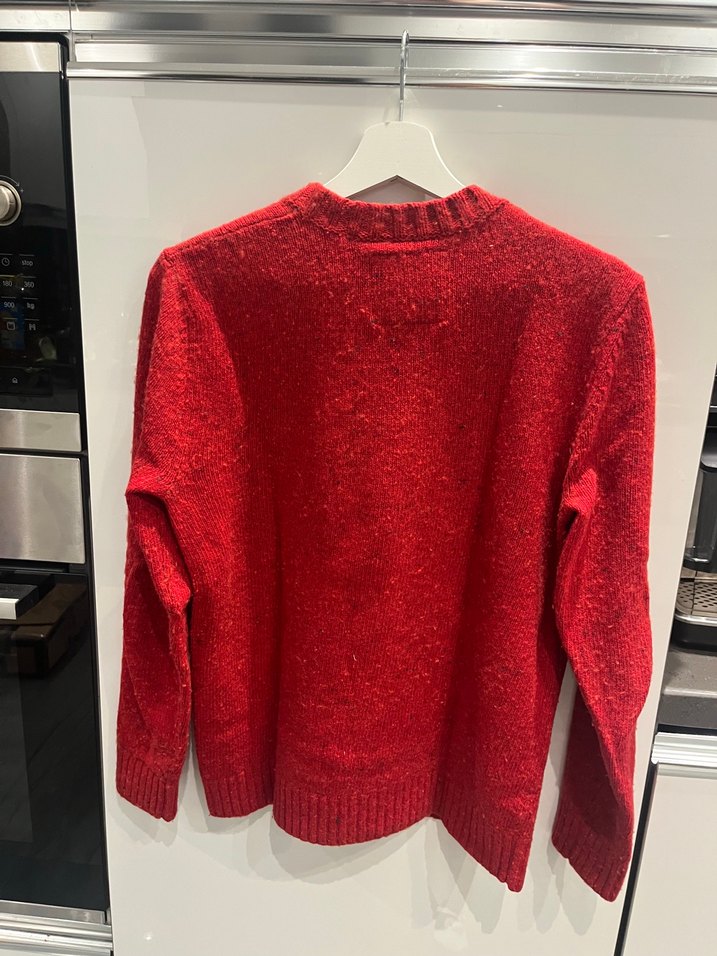 Kırmızı erkek Örgü Yün Kazak - Görsel 5