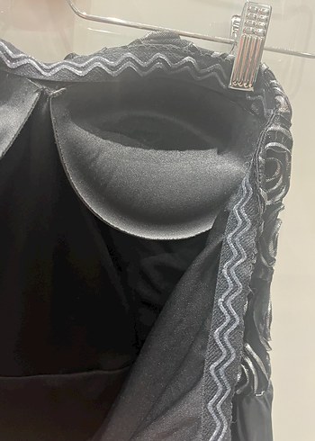 Siyah Straplez Uzun Abiye Elbise - Görsel 7