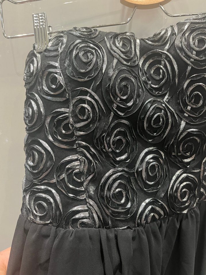 Siyah Straplez Uzun Abiye Elbise - Görsel 4