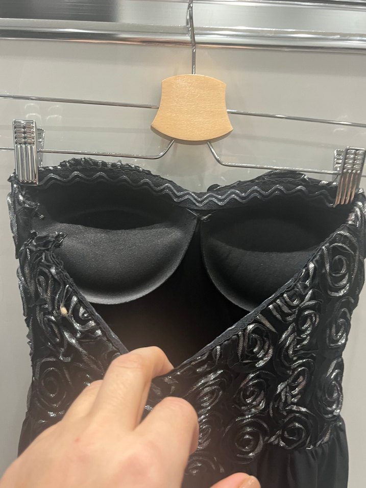 Siyah Straplez Uzun Abiye Elbise - Görsel 5