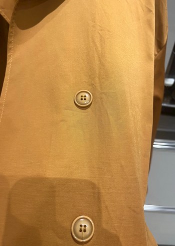 Düğmeli Uzun Kahverengi Trençkot - Görsel 6