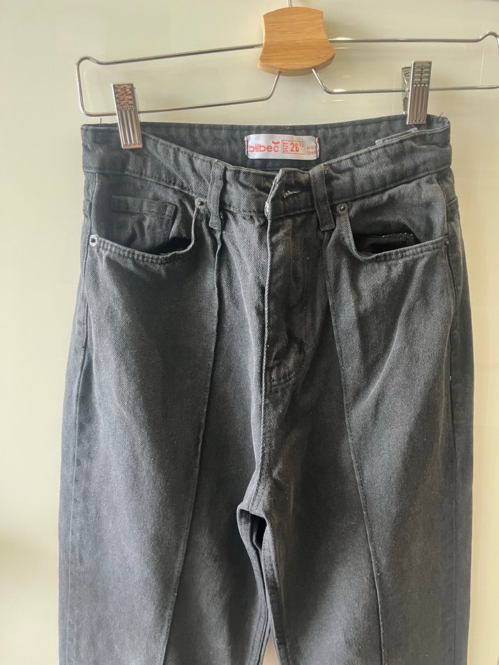 Siyah Kadın Denim Pantolon - Görsel 3