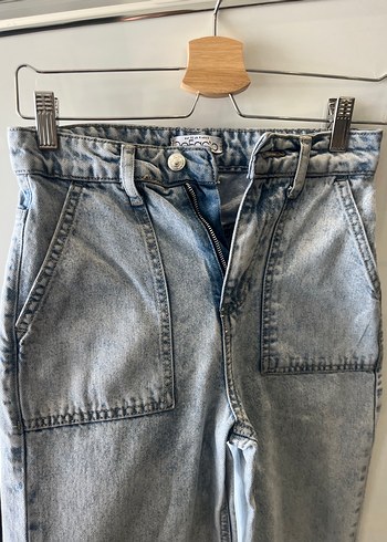 Mavi Midi Denim Pantolon - Görsel 3