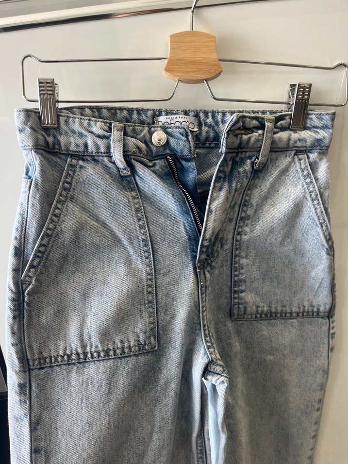Mavi Midi Denim Pantolon - Görsel 3