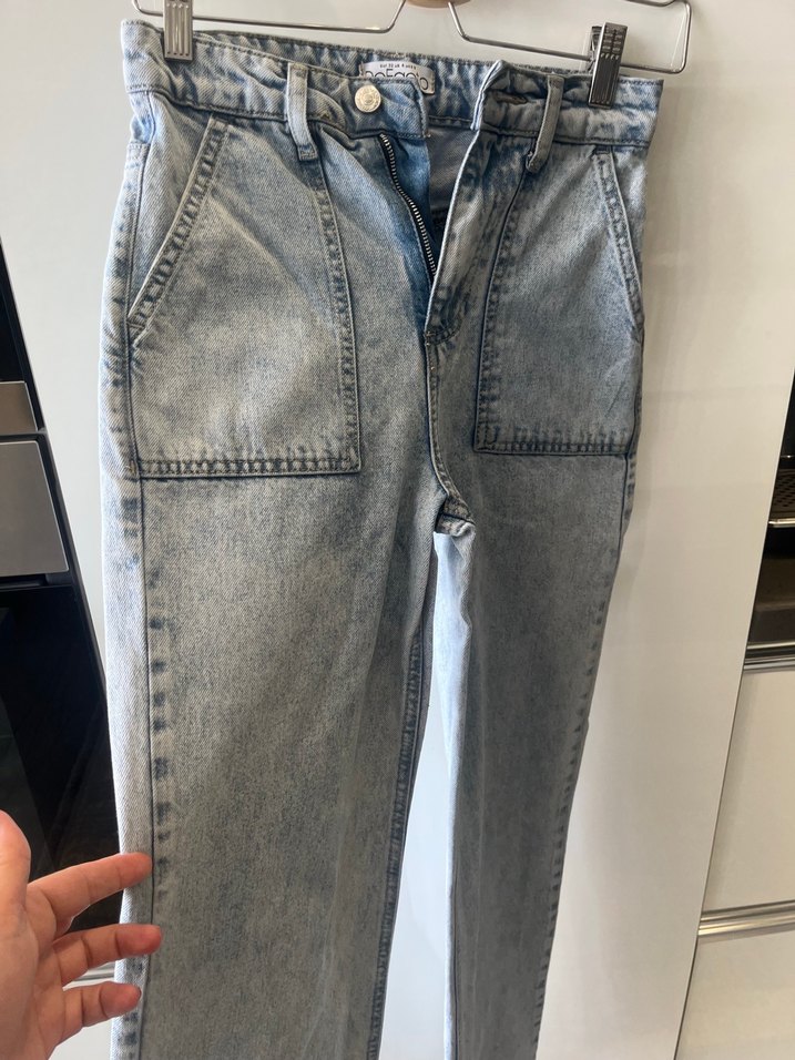 Mavi Midi Denim Pantolon - Görsel 2