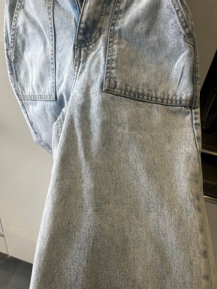 Mavi Midi Denim Pantolon - Görsel 5