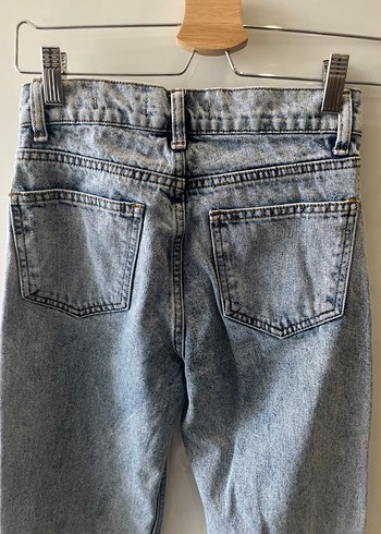 Diğer Düğmeli Gri Denim Kadın Jean