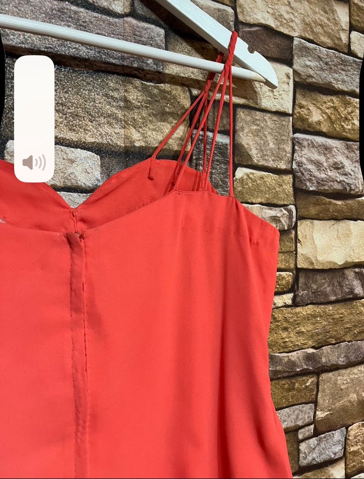 Nar çiçeği Drapeli Mini Abiye Elbise - Görsel 5