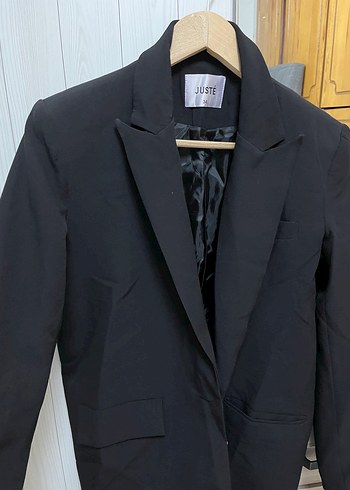 Suud Collection Siyah Kadın Ofis Blazeri, Normal Boy, Notch Yaka