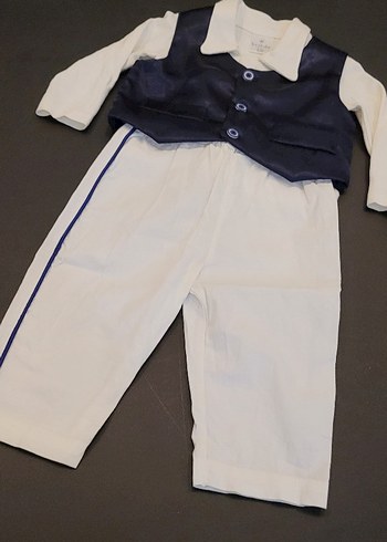 Bej Çocuk Takım Elbise Parlak Yelekli - Görsel 2