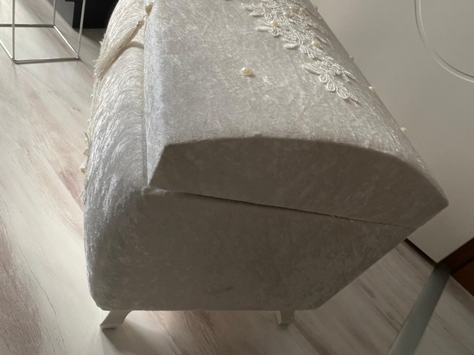 Dantel Detaylı Beyaz Vintage Düğün Kutusu - Görsel 3