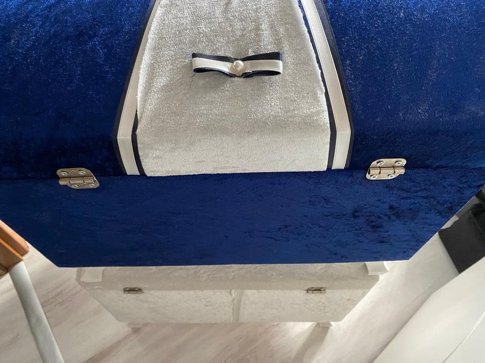 Dantel Detaylı Beyaz Vintage Düğün Kutusu - Görsel 5