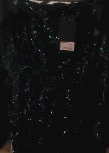 Uzun Kollu Nakışlı acı yeşil Kadın Elbise - Görsel 14