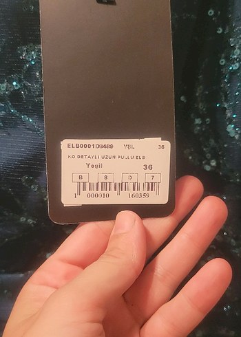 Uzun Kollu Nakışlı acı yeşil Kadın Elbise - Görsel 13