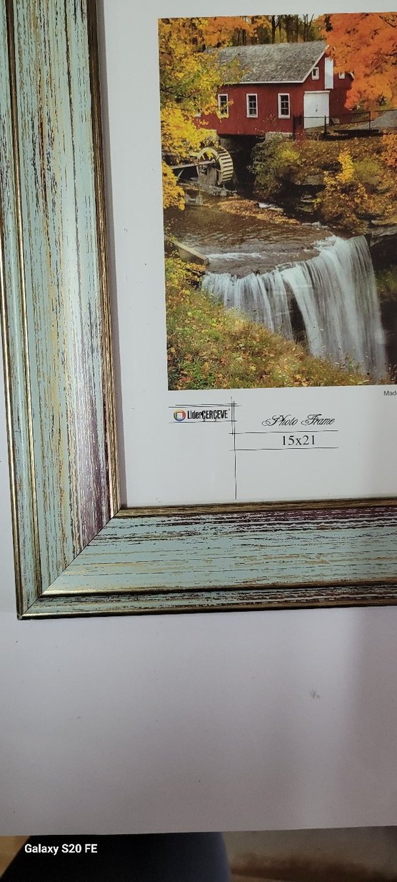 15x21 cm Khaki Gri Ahşap Çerçeve - Görsel 2